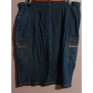 Guess ? Jeans U.S.A. Womans Size 32 Midi Jean Skirt 98% Cotton PLEASE NOTE PIC